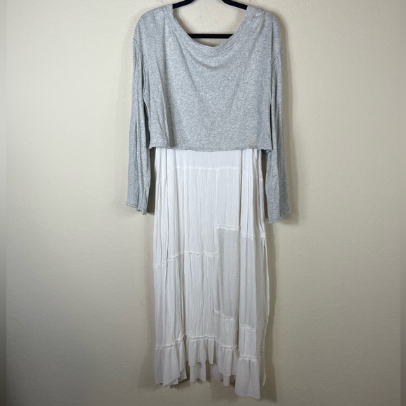 We The Free Layered Tunic Midi Dress Heather Grey Size Large - Picture 4 of 9